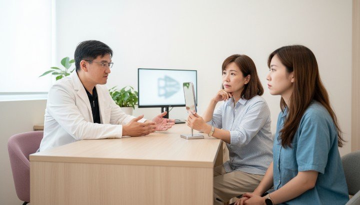 萊攸診所吳紹琥醫師分析醫學美容效果。 肉毒桿菌與玻尿酸顯現醫學美容效果過程。 音波拉提術後追蹤醫學美容效果變化。 皮秒雷射療程前後對比醫學美容效果。