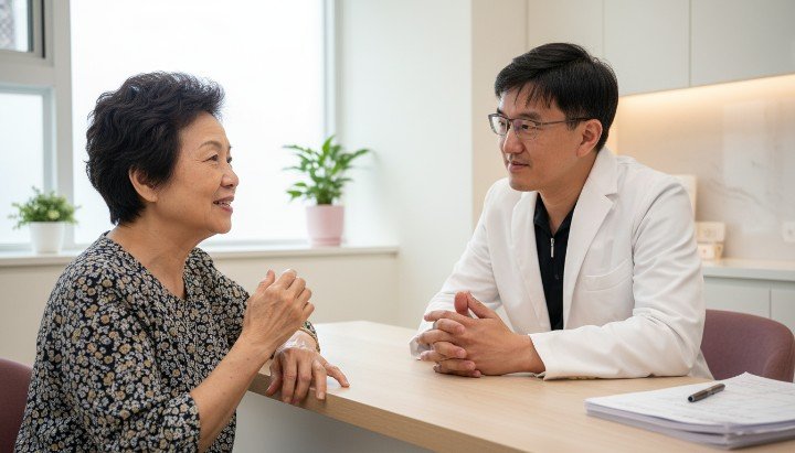 - 穿著白袍的吳紹琥醫師分析醫學美容包套潛在風險 - 醫學美容包套海報在現代感診所內展示 - 顯微鏡下的肌膚與醫學美容包套藥劑分析 - 使用醫學美容包套儀器的專業雷射施作