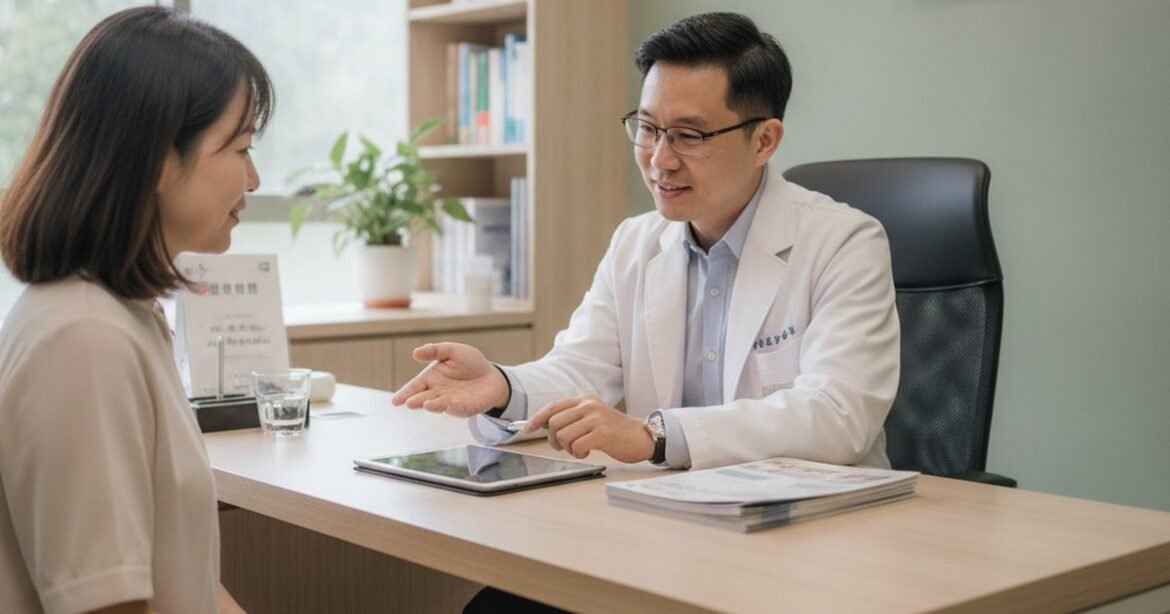 吳芮醫師說明臉部填充如何達到黃金比例與美感協調。