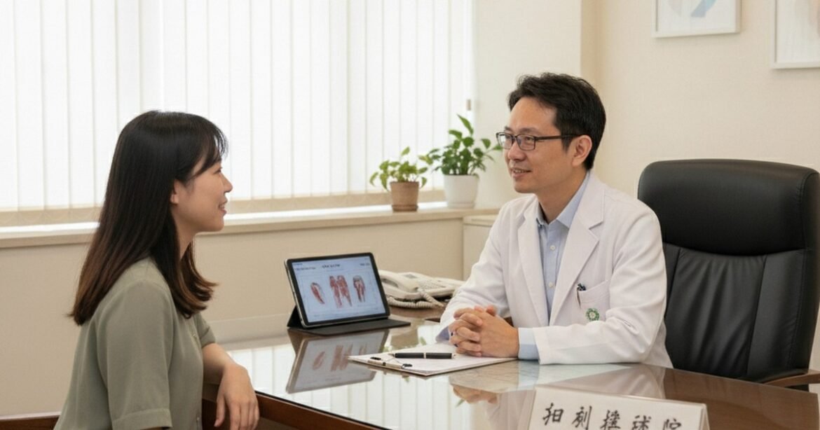 吳芮醫師為男性更年期患者提供專業諮詢，強調醫學介入的重要性。